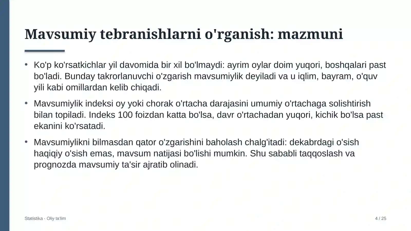 Gid-ekskursovodlik xizmatida mavsumiy tebranishlarni o'rganish 4