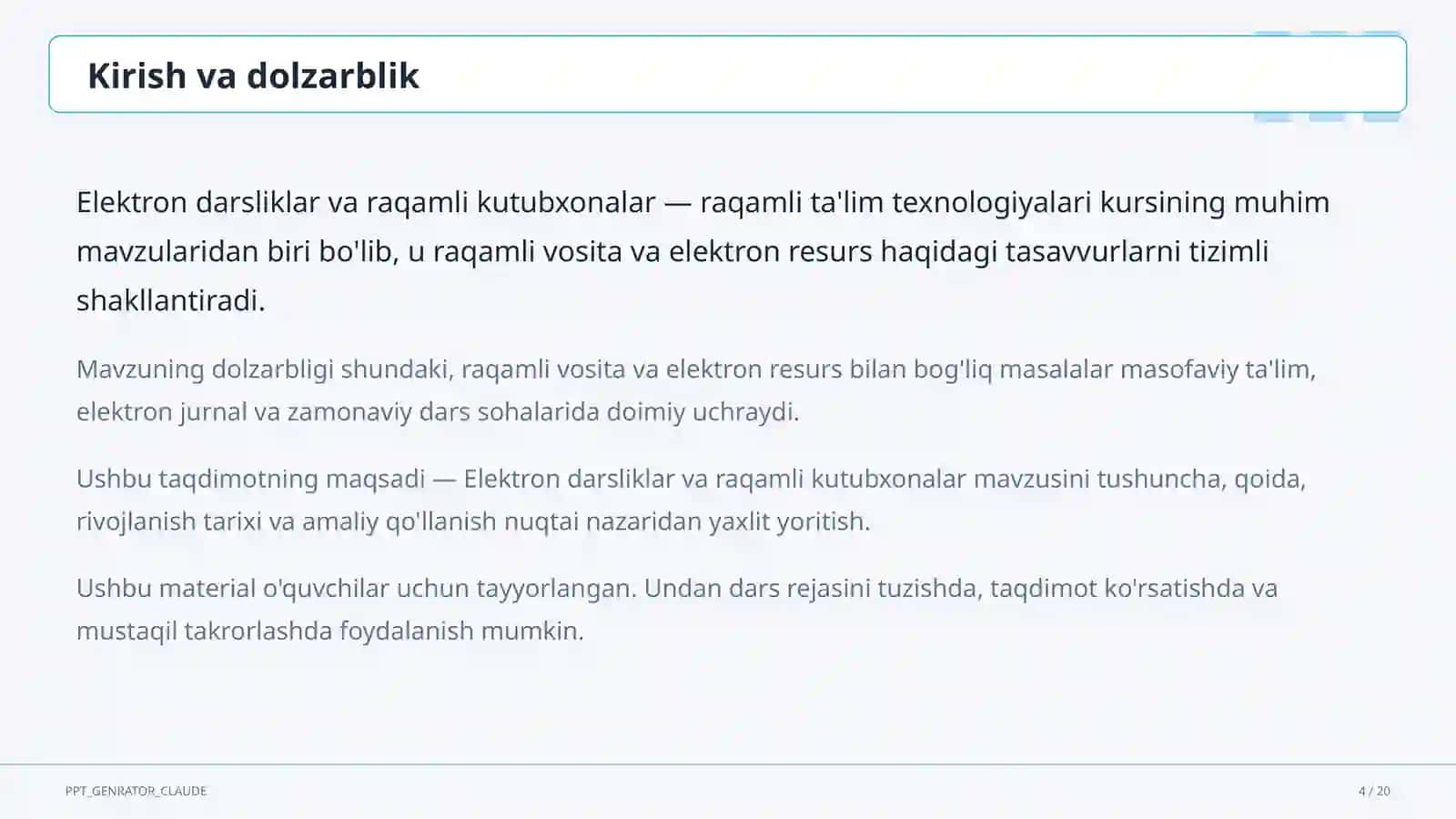 Elektron darsliklar va raqamli kutubxonalar 4