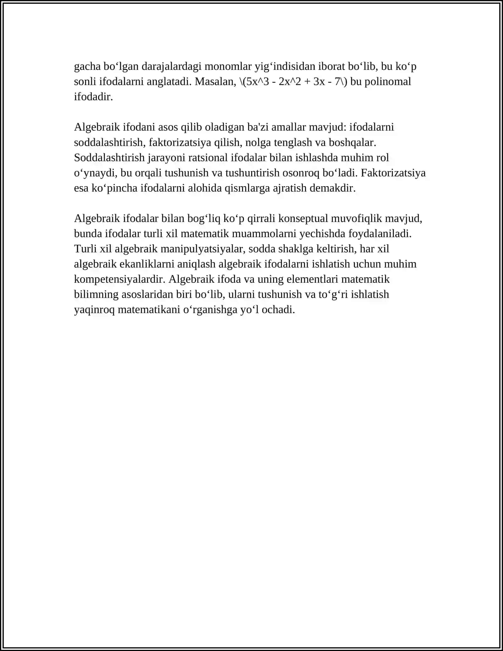 ALGEBRAIK IFODALAR 4
