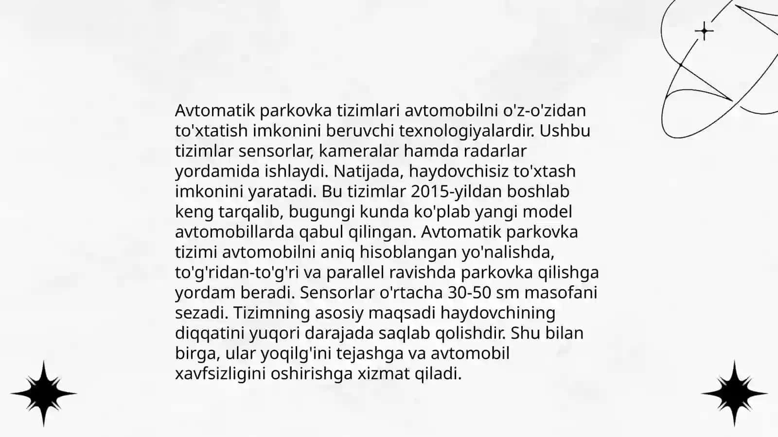 Haydovchisiz avtomobillar texnologiyasi 4