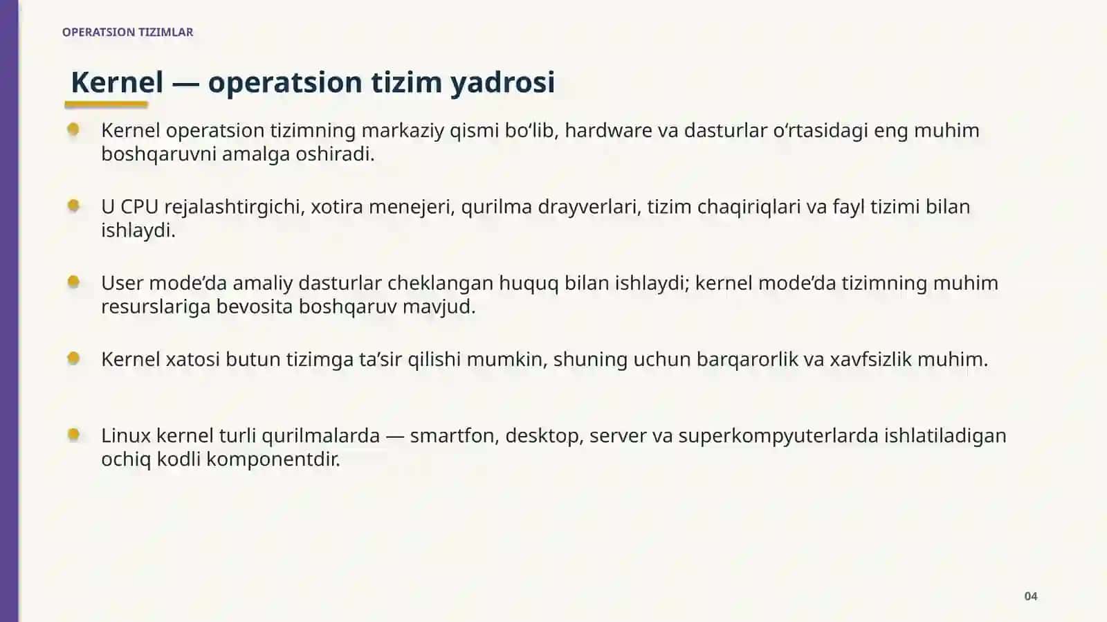 Operatsion tizimlar 4