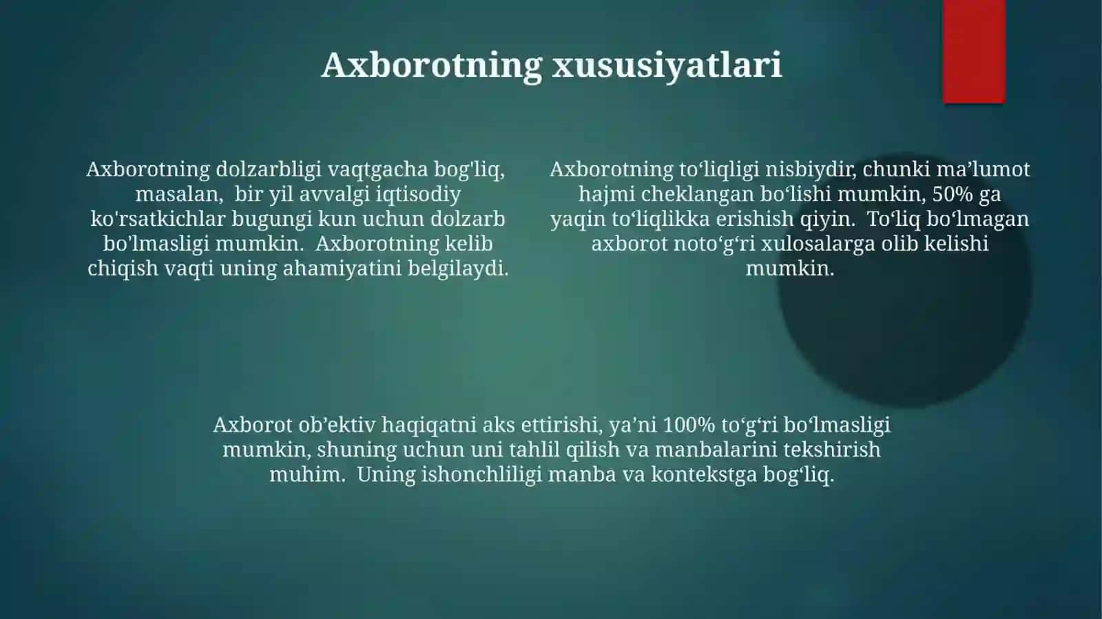 Axborot nima va uning maibalari 4