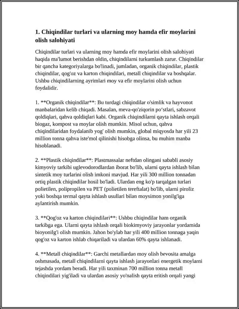 CHIQINDILARIDAN MOY VA EFIR MOYLARI OLISH TEXNOLOGIYALARI 4