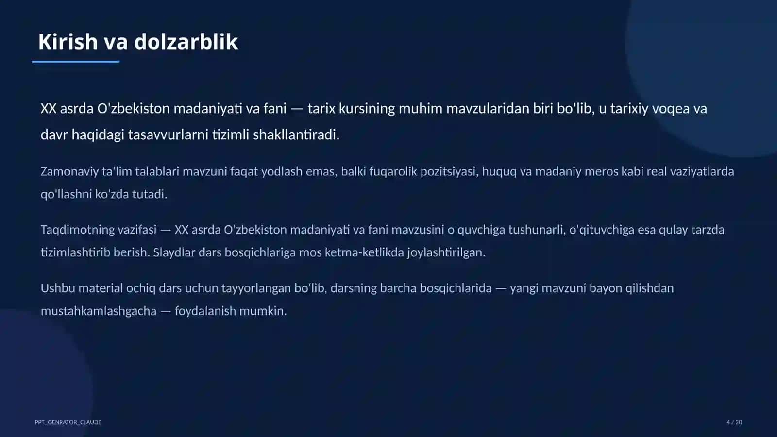 O'zbekiston madaniyati va fani (10-sinf) 4
