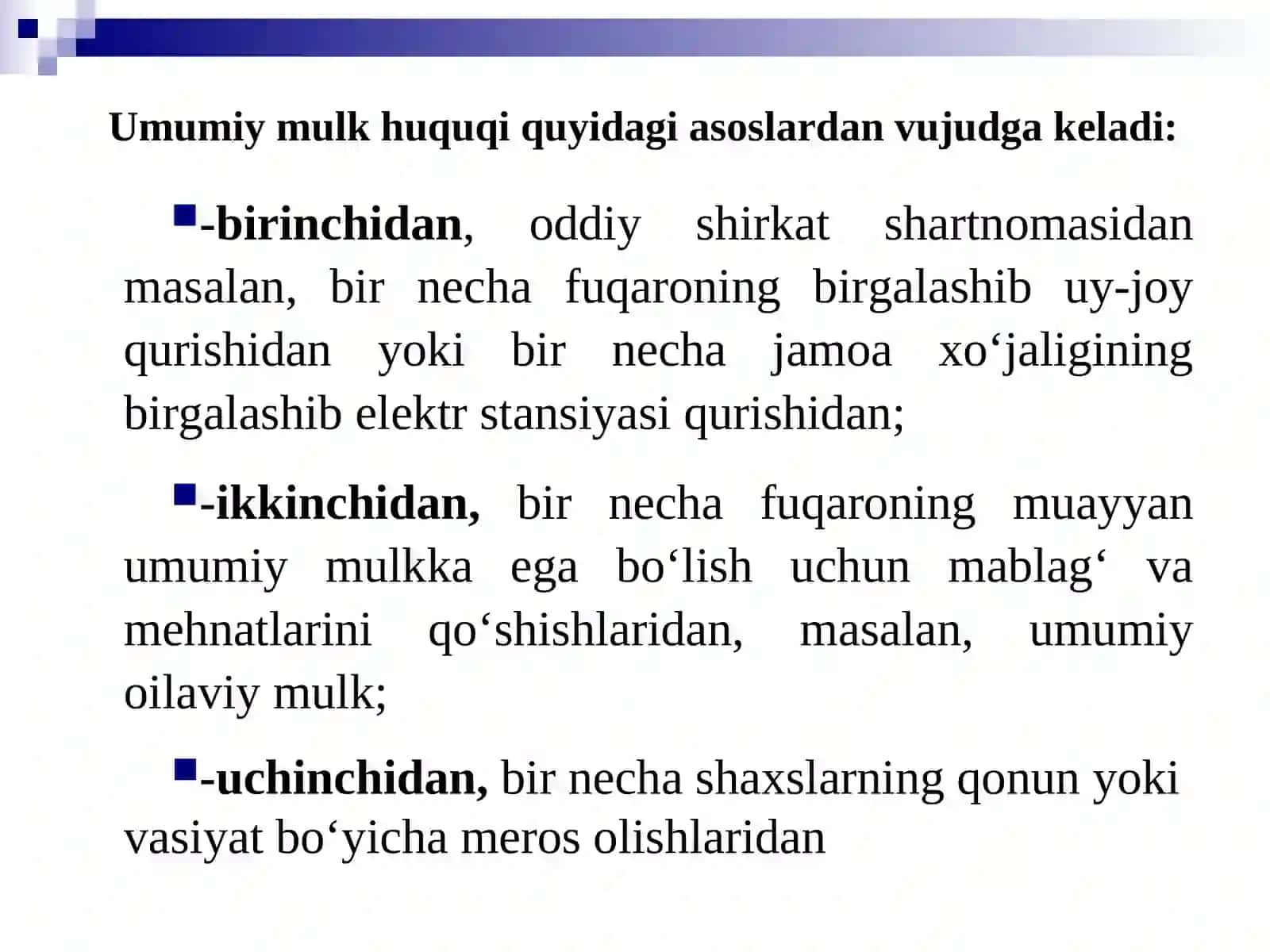 UMUMIY MULK HUQUQI 4