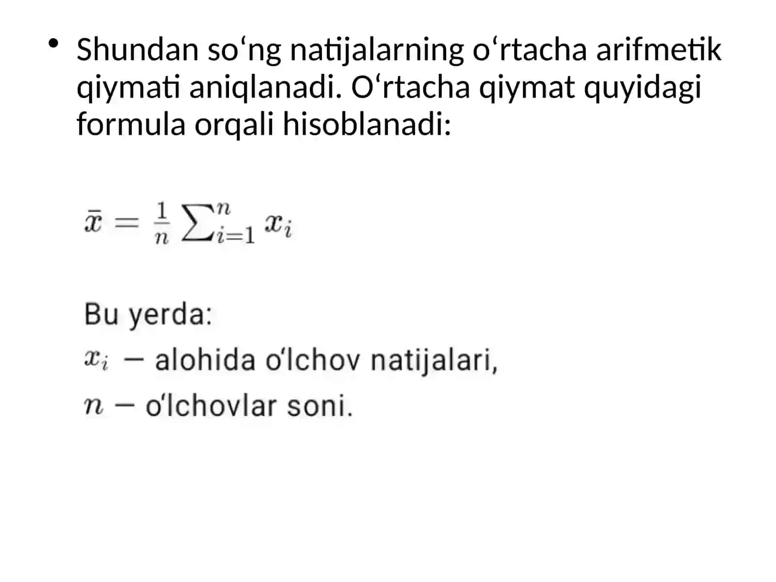 Eksperiment natijalariga statistik ishlov berish 4