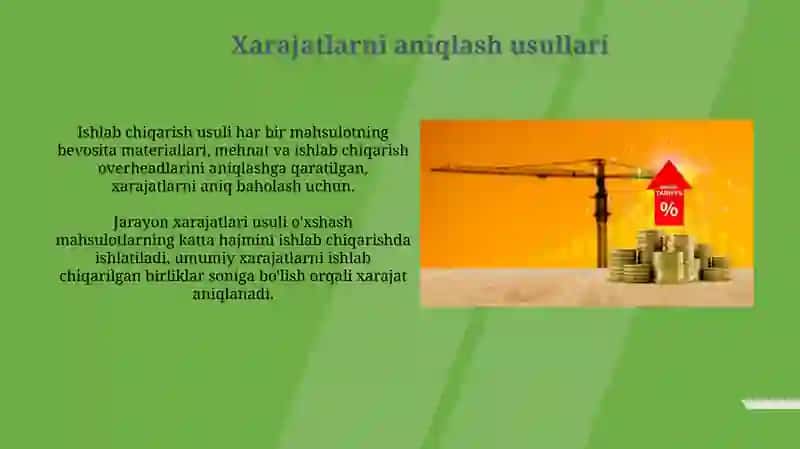 Qurilish mahsulotining tannarxi foyda va rentabellik 4