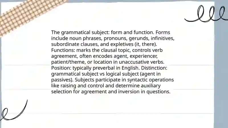 Grammar and its subject 4