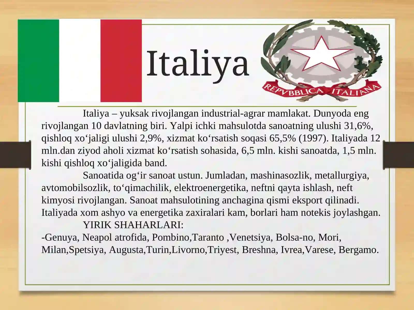 Italiya davlati haqida 4