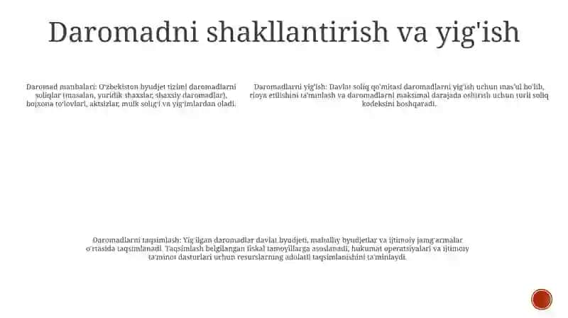 OʻZbekiston Respublikasida Byudjet Tizimi 4