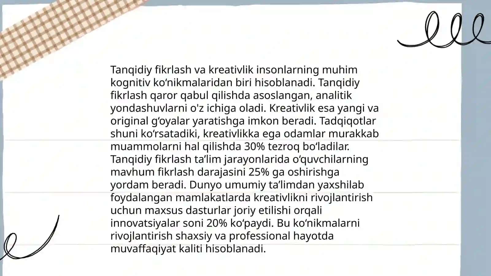 Tanqidiy fikrlash 4