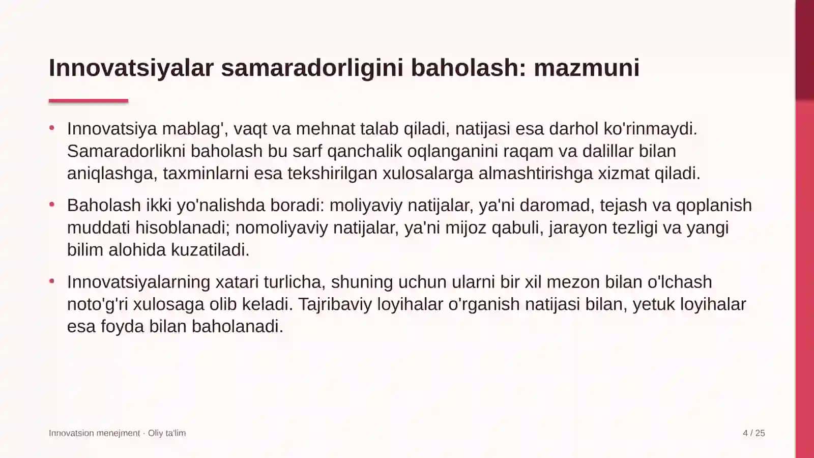 Internet-provayderlarda innovatsiyalar samaradorligini baholash 4