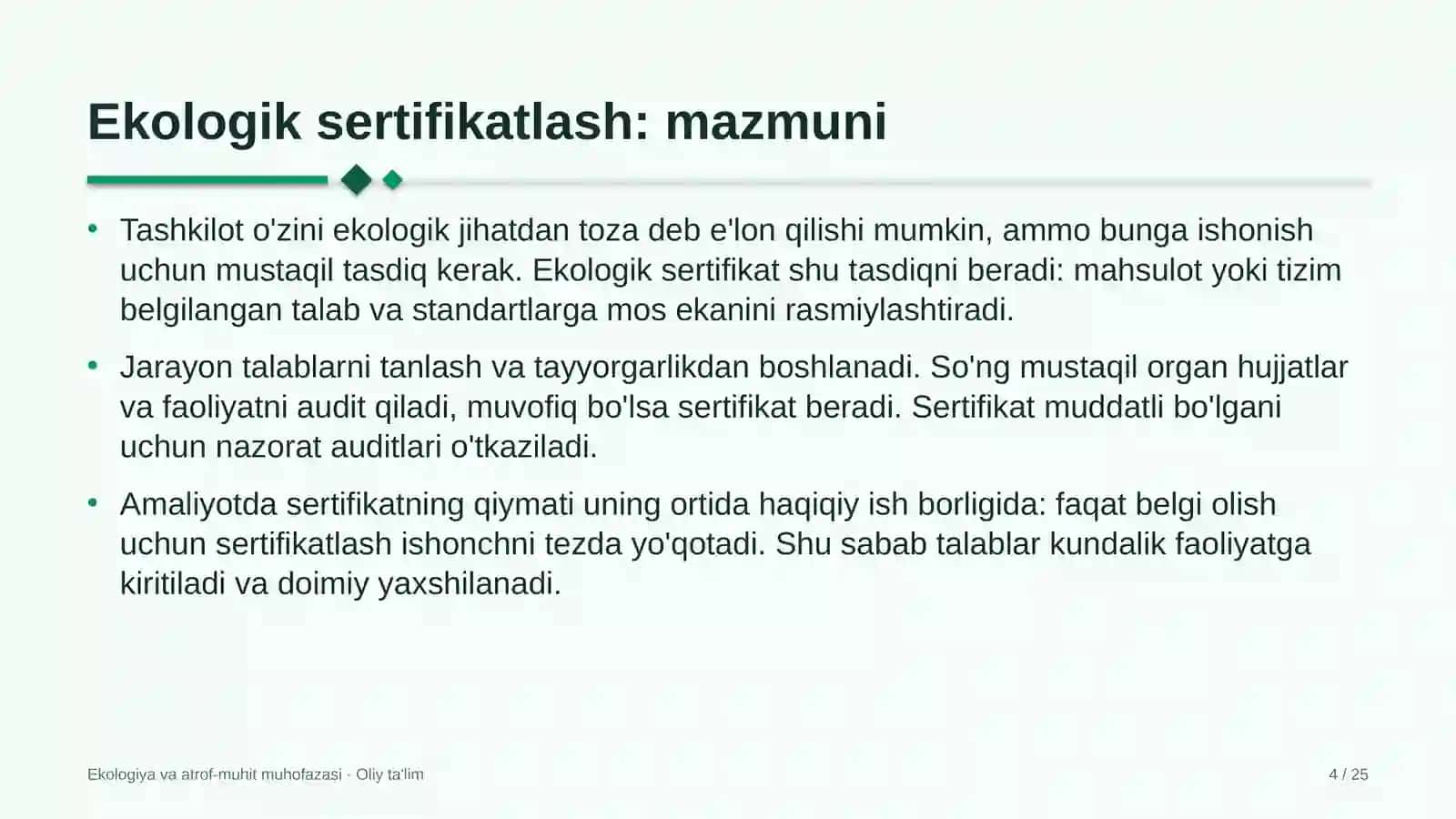Sholichilikda ekologik sertifikatlash 4