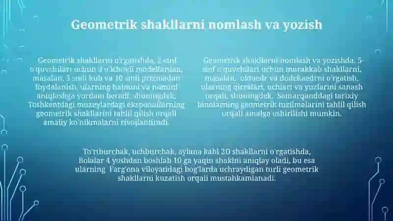 Geometrik figuralarni farqlash VA nomini aytishga o'rgatish 4