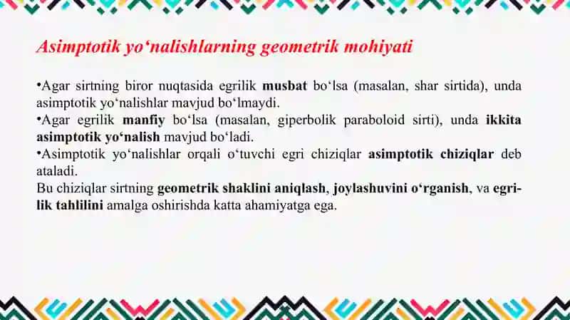 Asimptotik Yo'nalishlar 4
