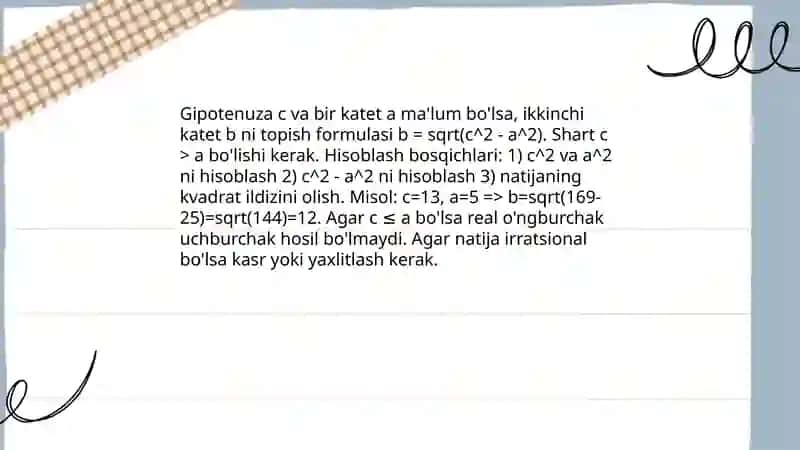Pifagor teoremasining tadbiqlari 4