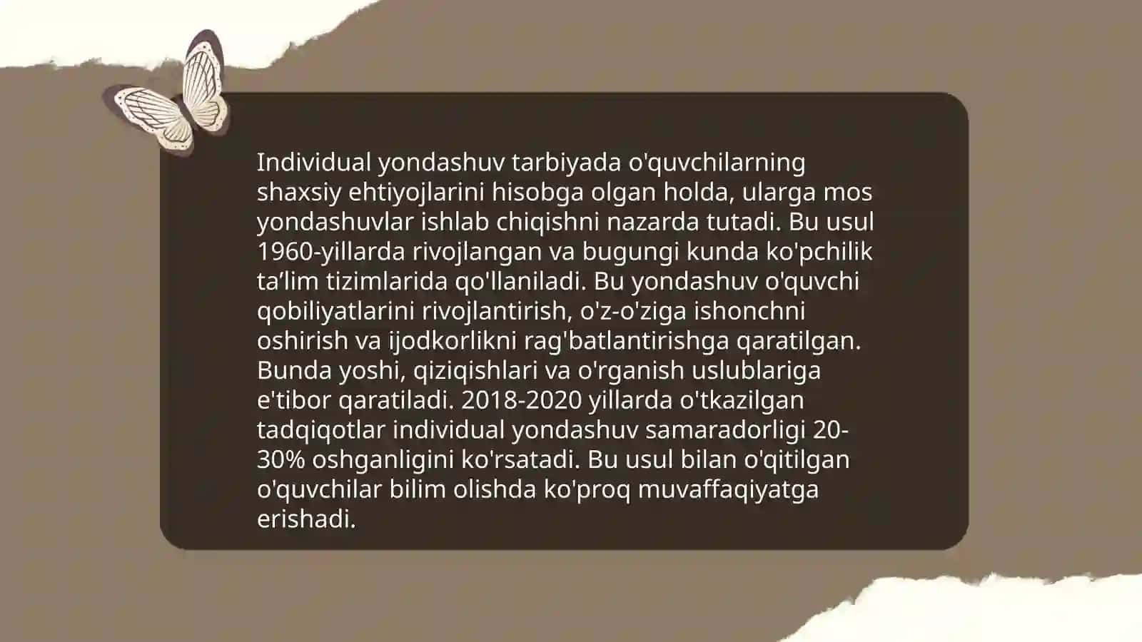 Tarbiyada individual yondashuv muammosi 4