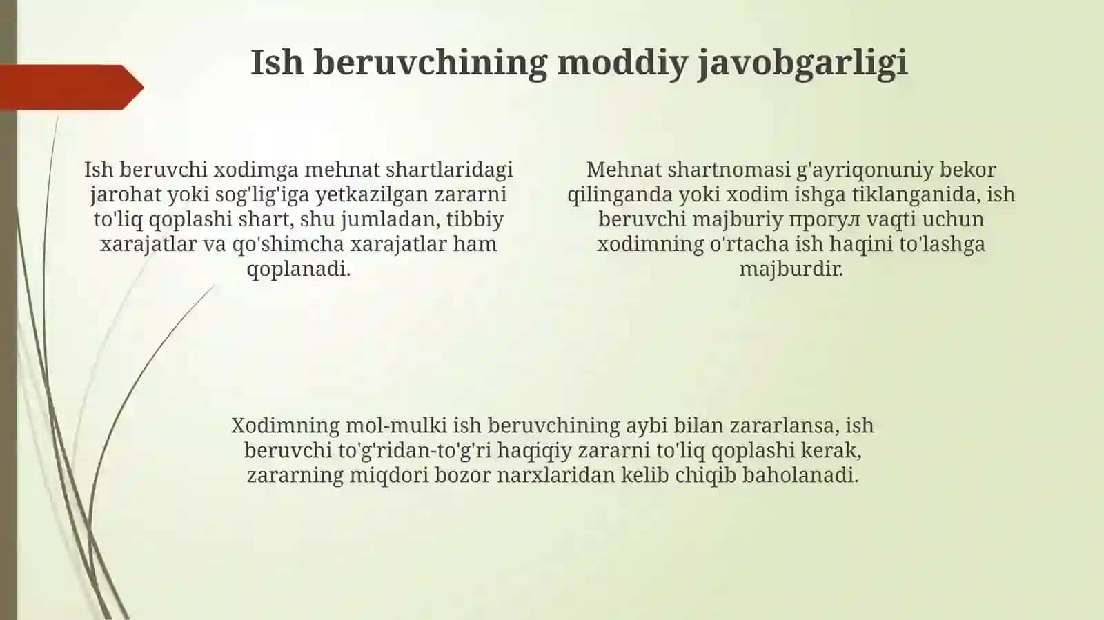 Mehnat shartnomasi taraflarining moddiy javobgarligi 4
