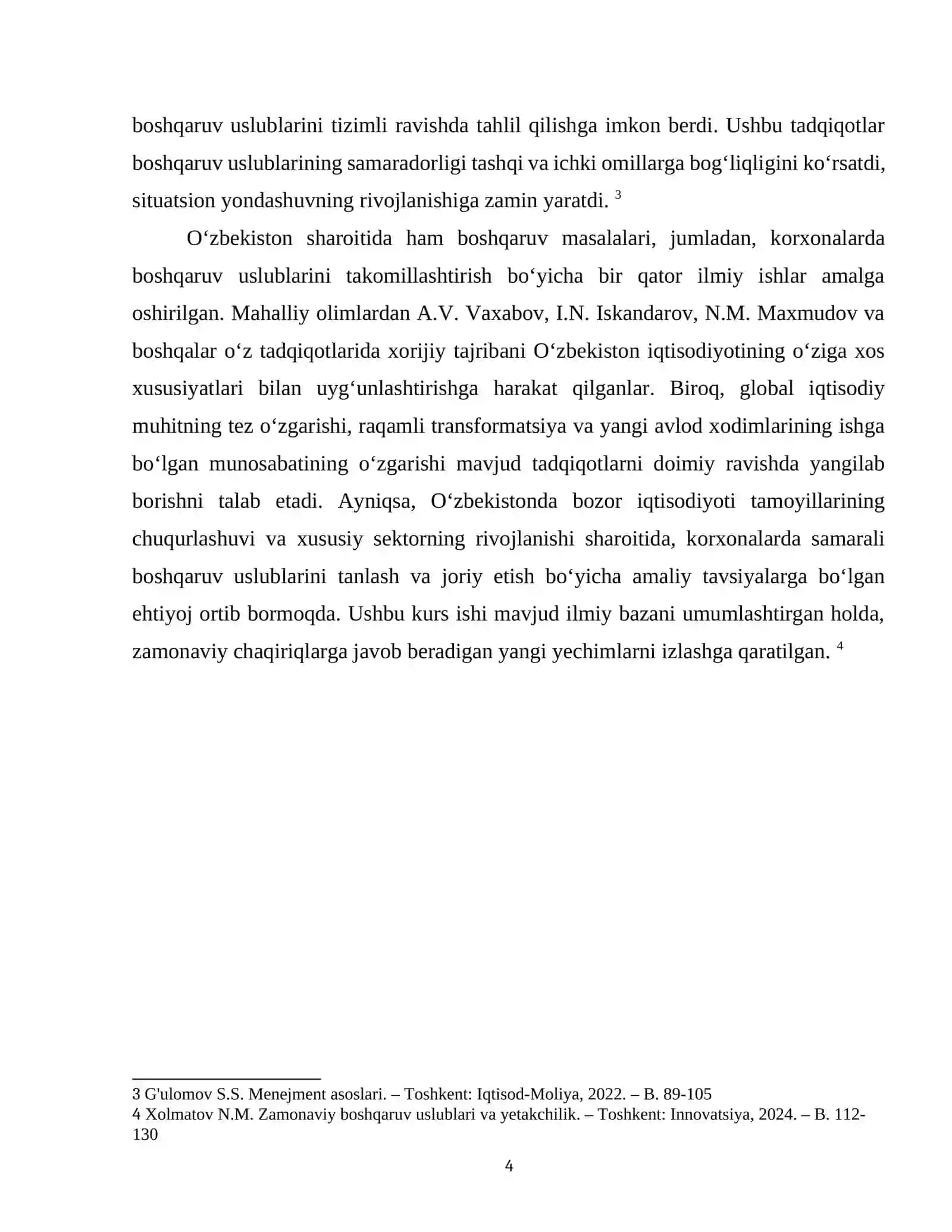 BOSHQARUV USLUBLARINING NAZARIY ASOSLARI VA EVOLUYUTSIYASI 4