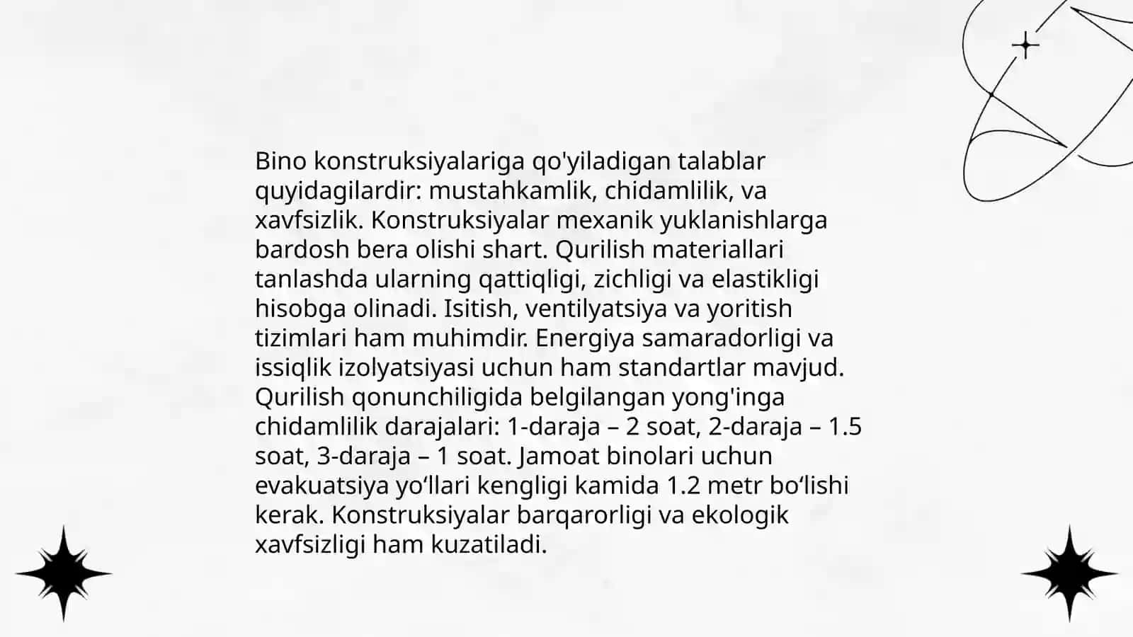Binolarga qo‘yiladigan me’morchilik talablari,binolarning klassifikatsiyasi 4