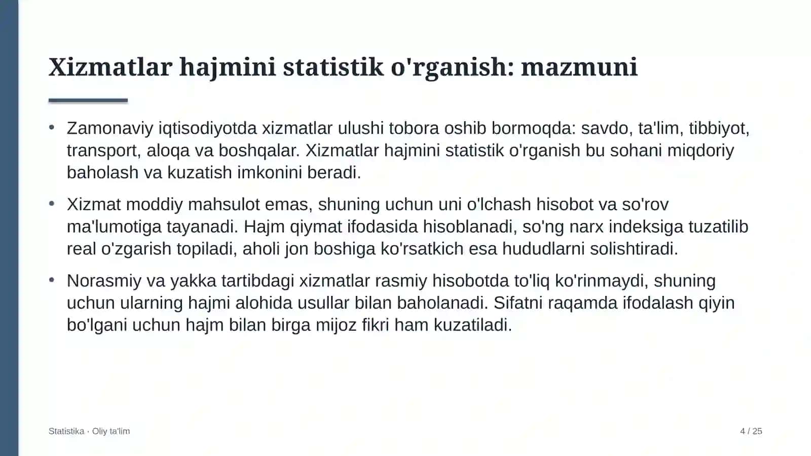 matbaa korxonalarida xizmatlar hajmini statistik o'rganish 2320 4