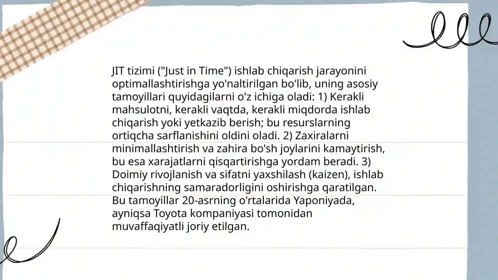 JIT tizimi (Just-In-Time) 4