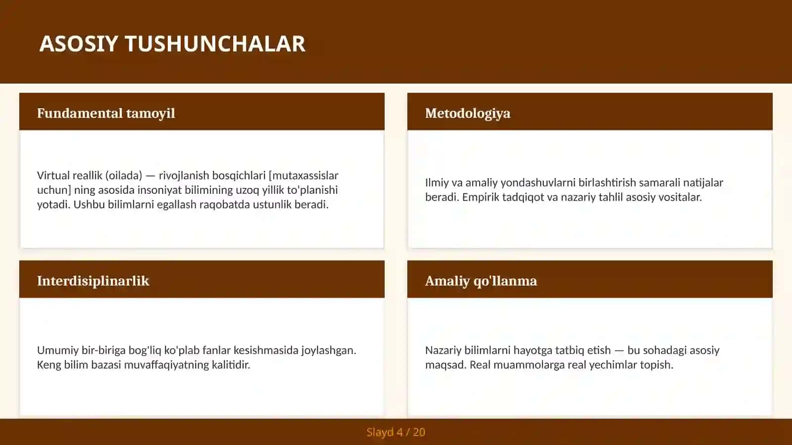 VIRTUAL REALLIK (OILADA) — RIVOJLANISH BOSQICHLARI [MUTAXASSISLAR UCHUN] 4