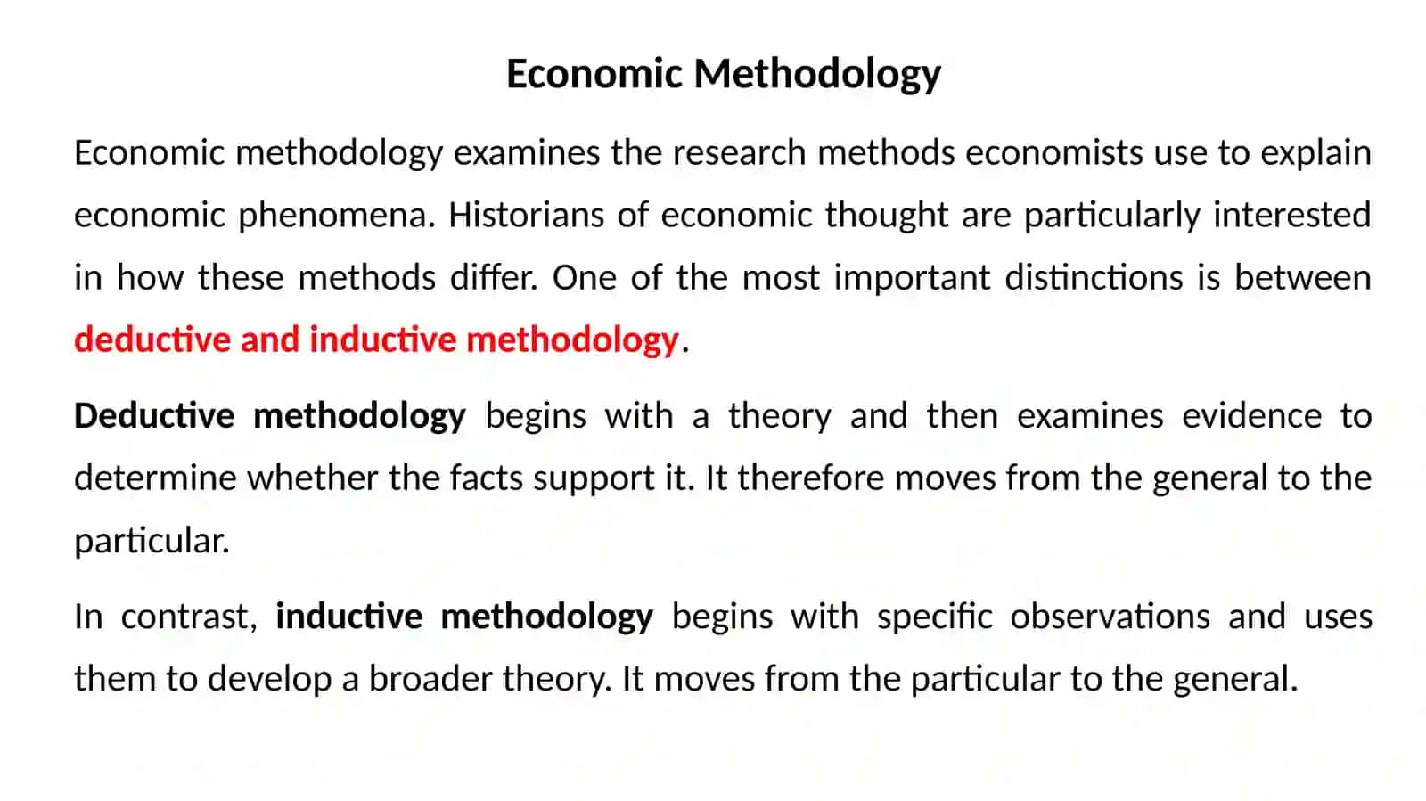 Economic Theory: Economics, Methods and Methodology 4