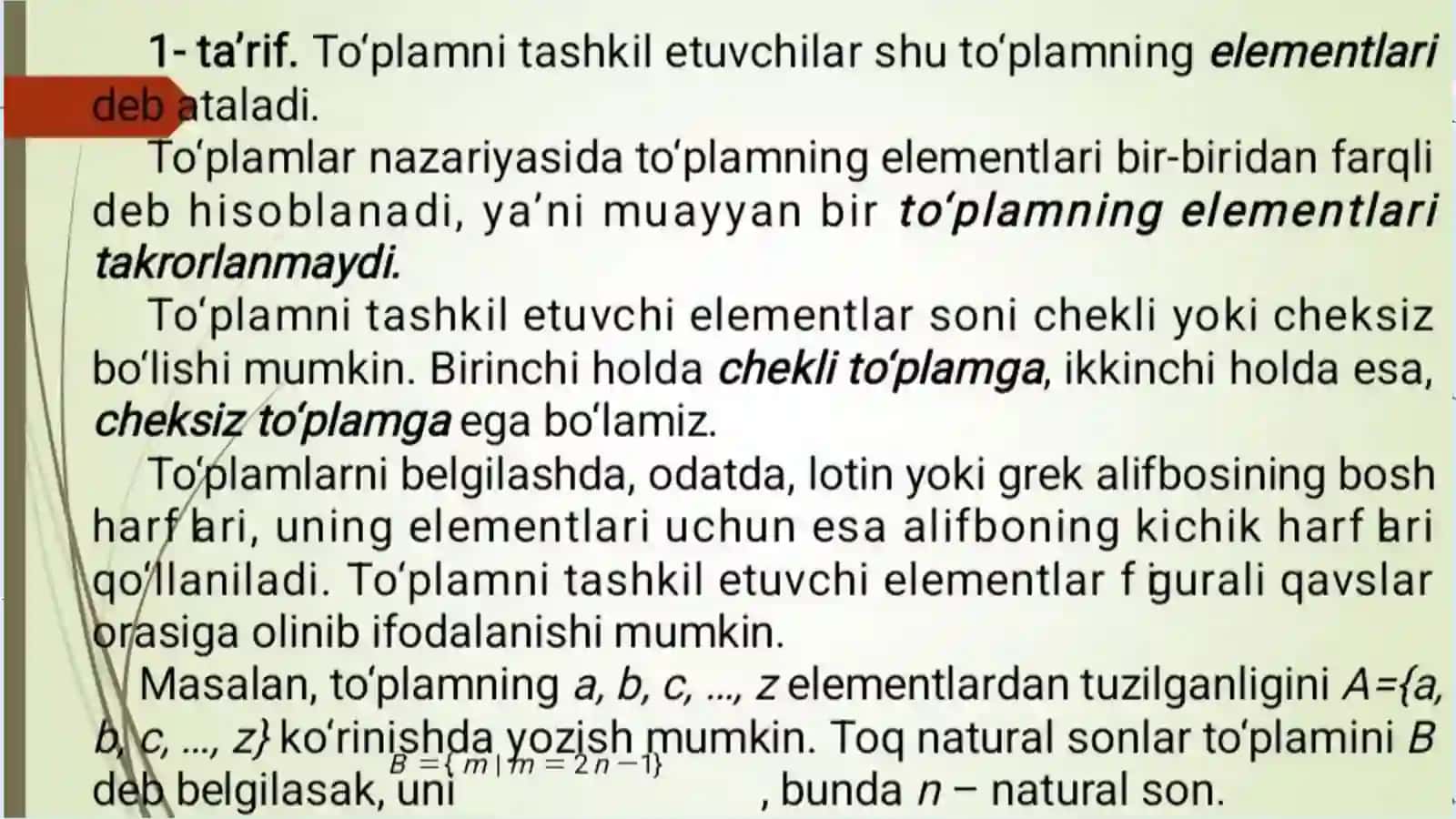 To‘plamlar va ular ustida amallar 4
