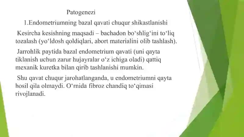 Asherman sindromi Ginikalogiya 4