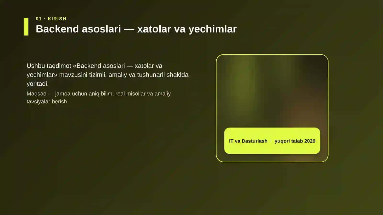 Backend asoslari — xatolar va yechimlar 4