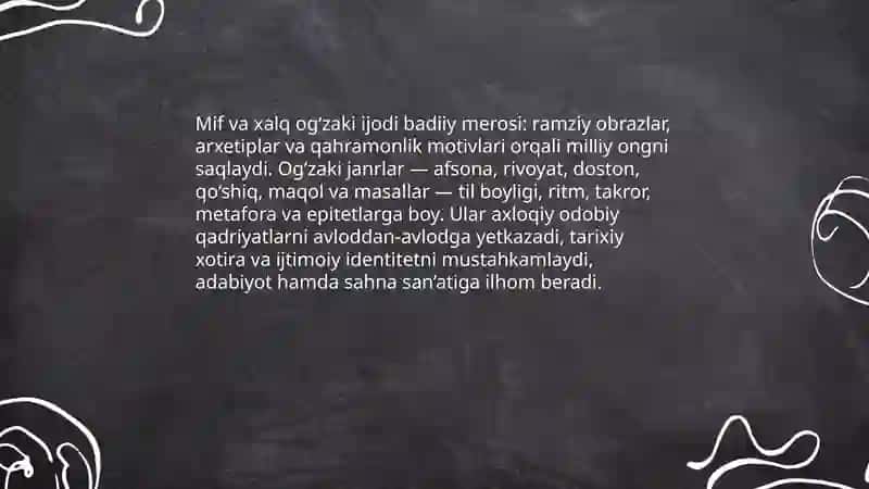 Mif va uning badiiy talqini 4