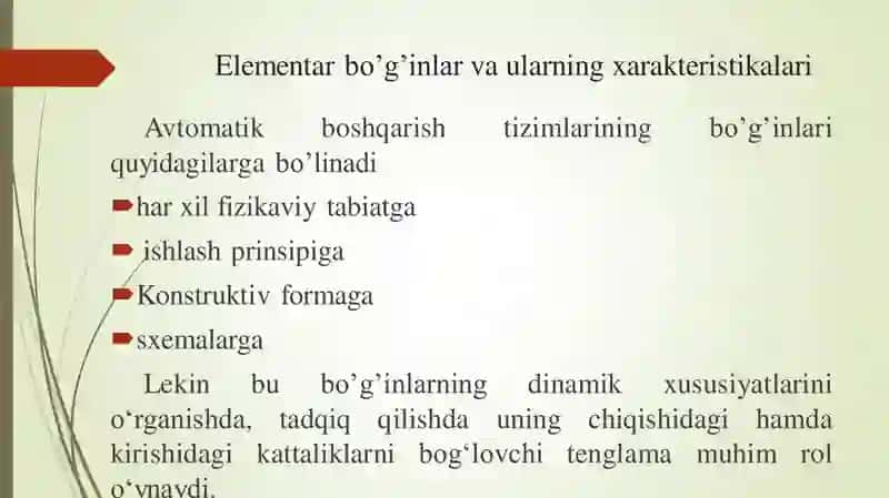 Avtomatik boshqarish nazariyasi 4