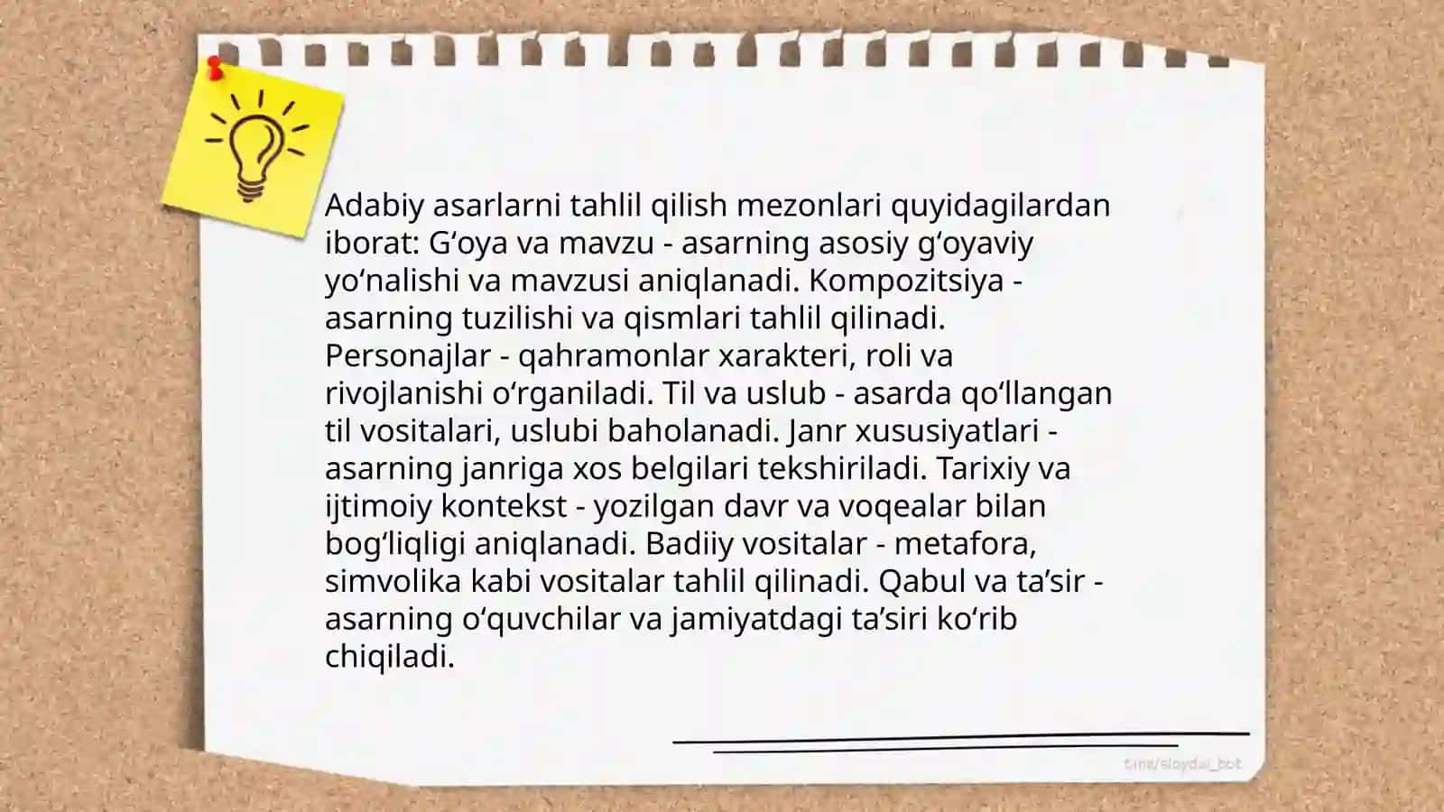 Adabiy ta'limda baholash mezonlari 4