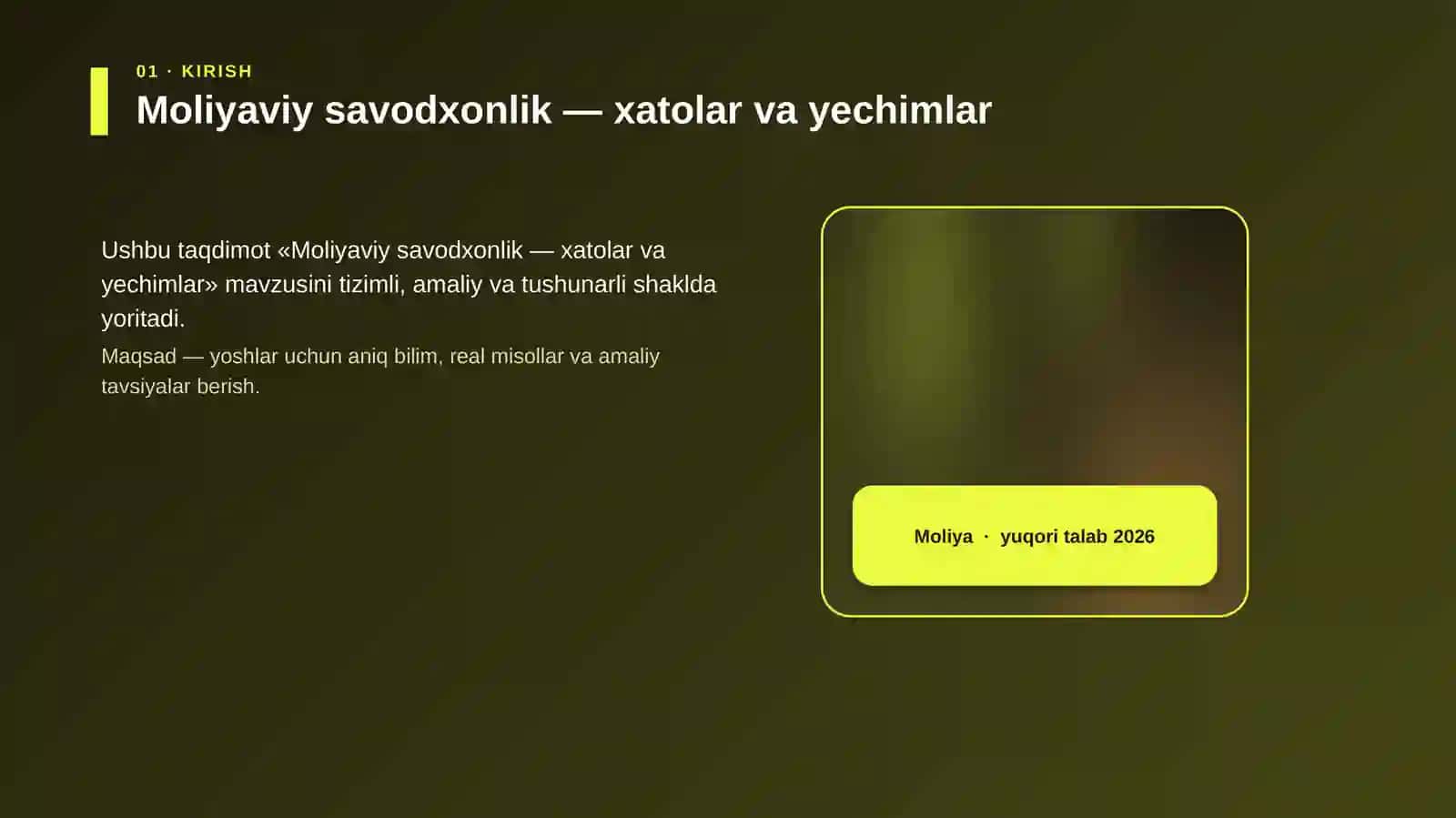 Moliyaviy savodxonlik — xatolar va yechimlar 4