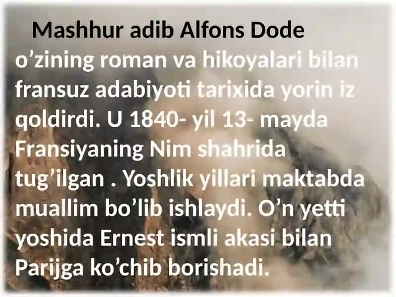 Alfons Dode So'nggi saboq asarini o'rganish 4