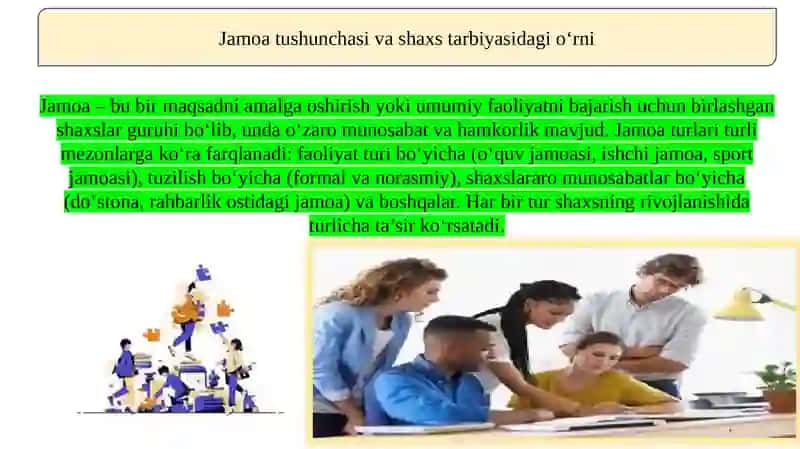 Jamoada shaxsni tarbiyalash 4