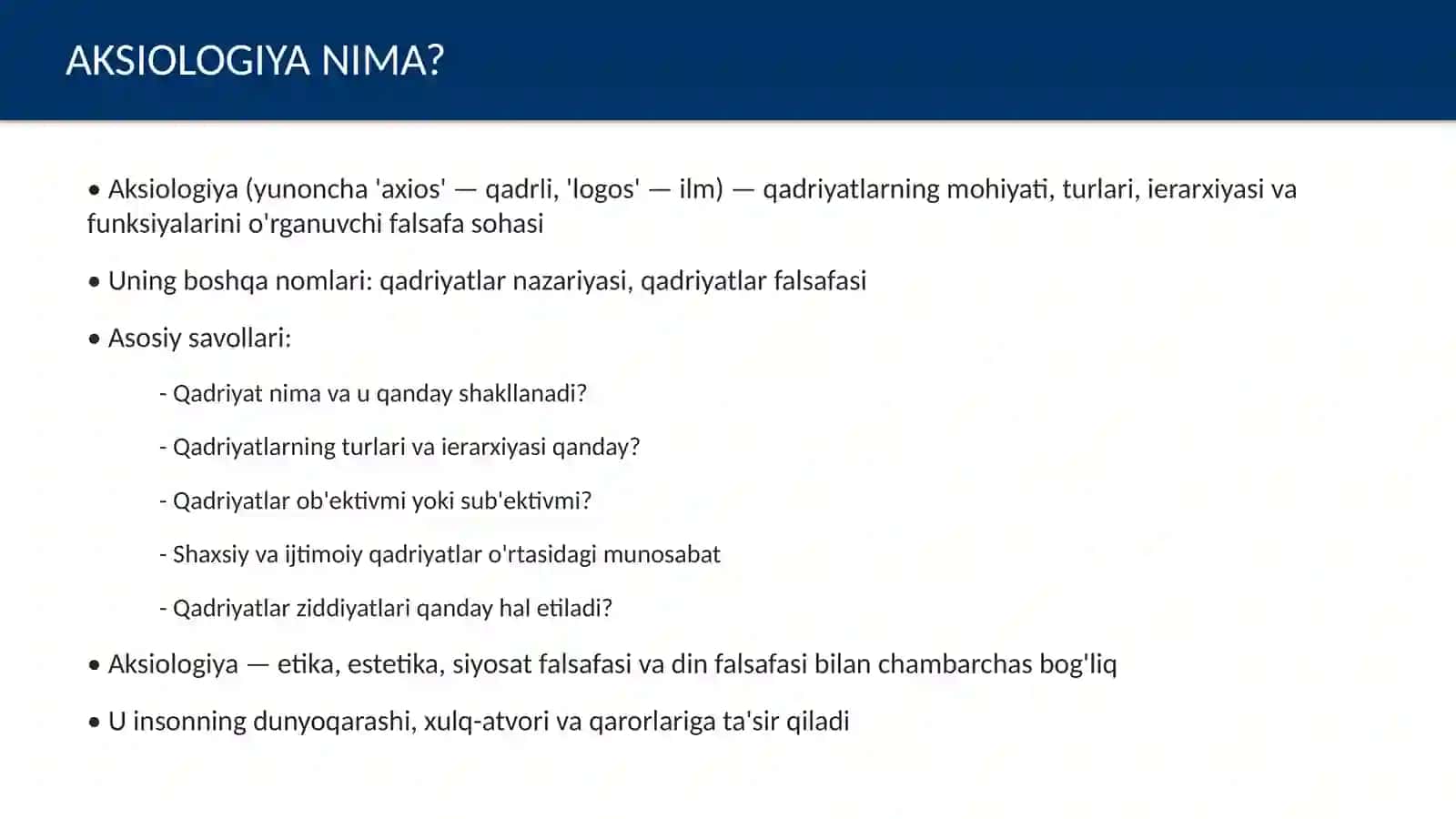 Qadriyatlar falsafasi(aksiologiya) 4