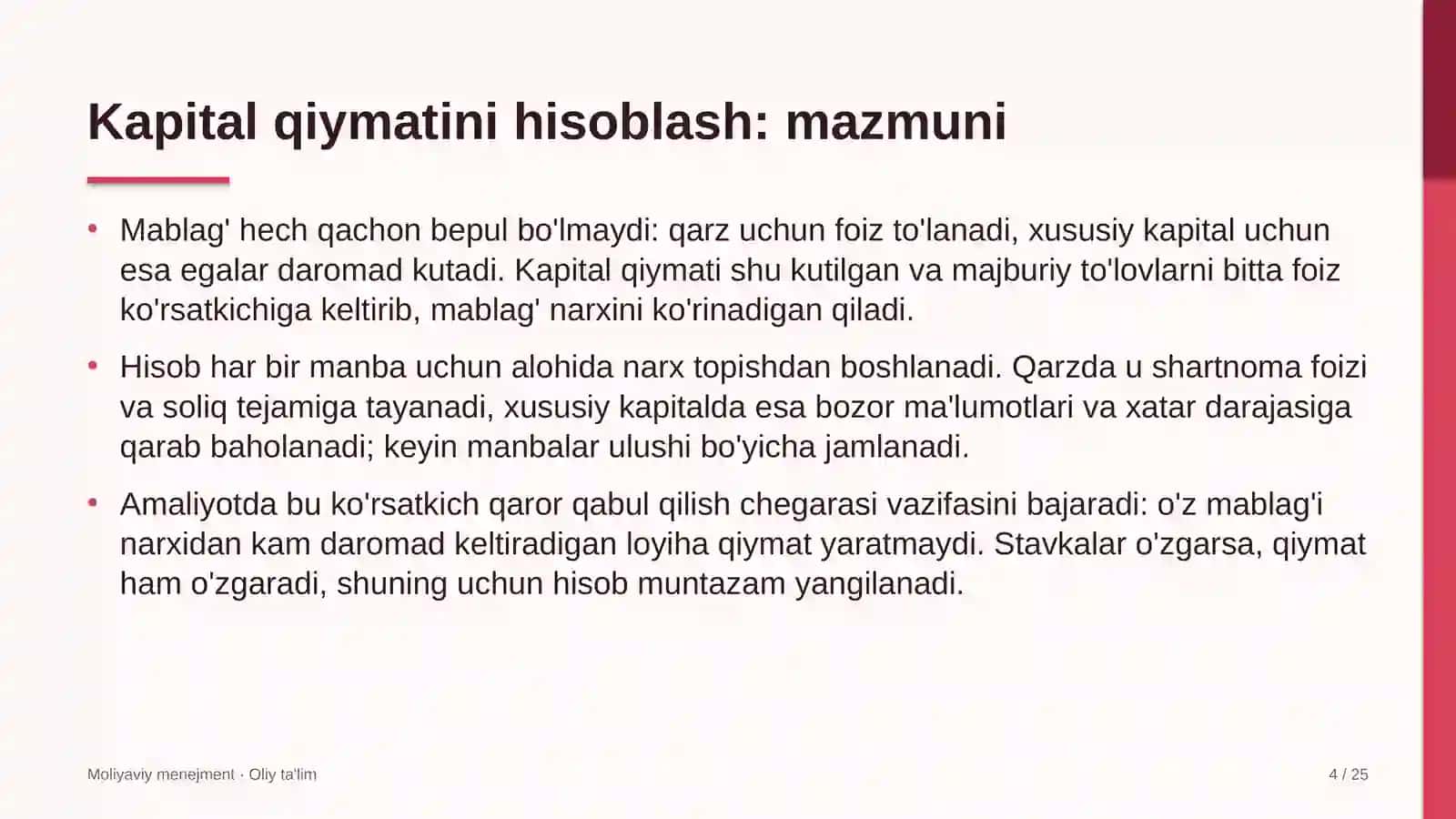 Aviakompaniyalarda kapital qiymatini hisoblash 4