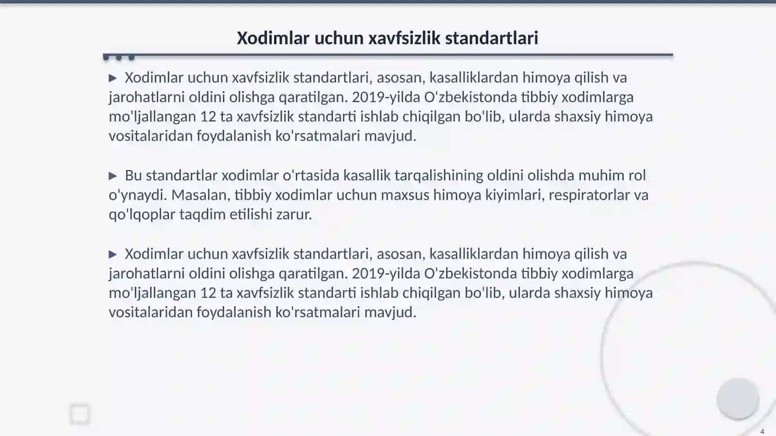 Tibbiy muassasalarda mexnat muhofazasi va tibbiy xavfsizlik 4