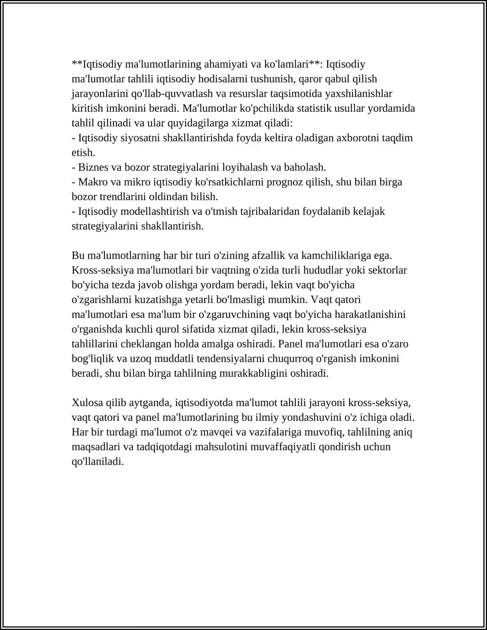 IQTISODIYOTDA MALUMOTLAR TAHLILI FANINIG NAZARIY ASOSLAR 4