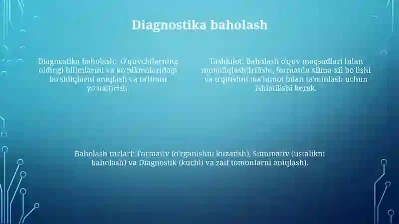Matematikada Baholash Turlari 4