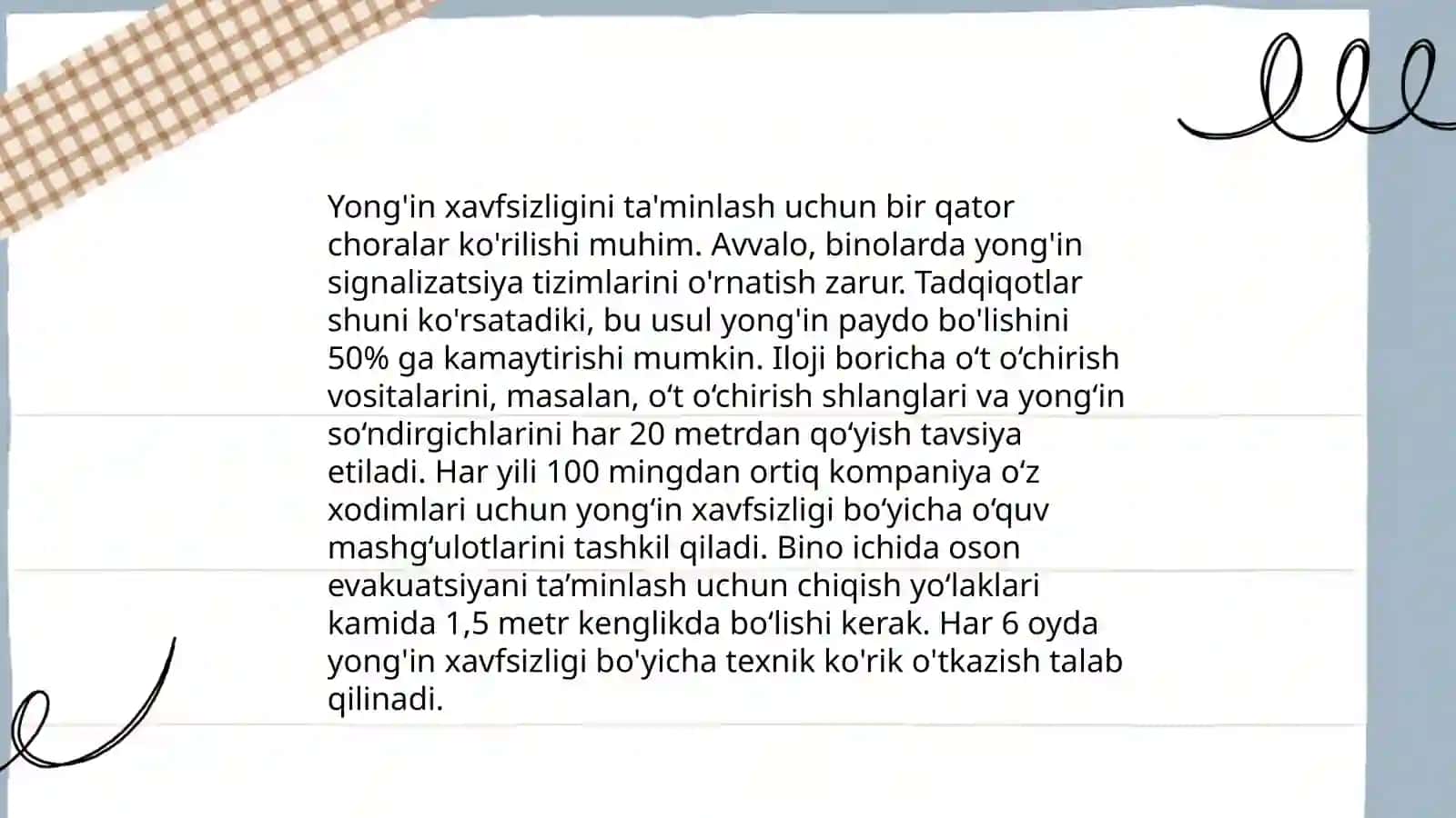 Ish joyida xavfsizlik qoidalari 4