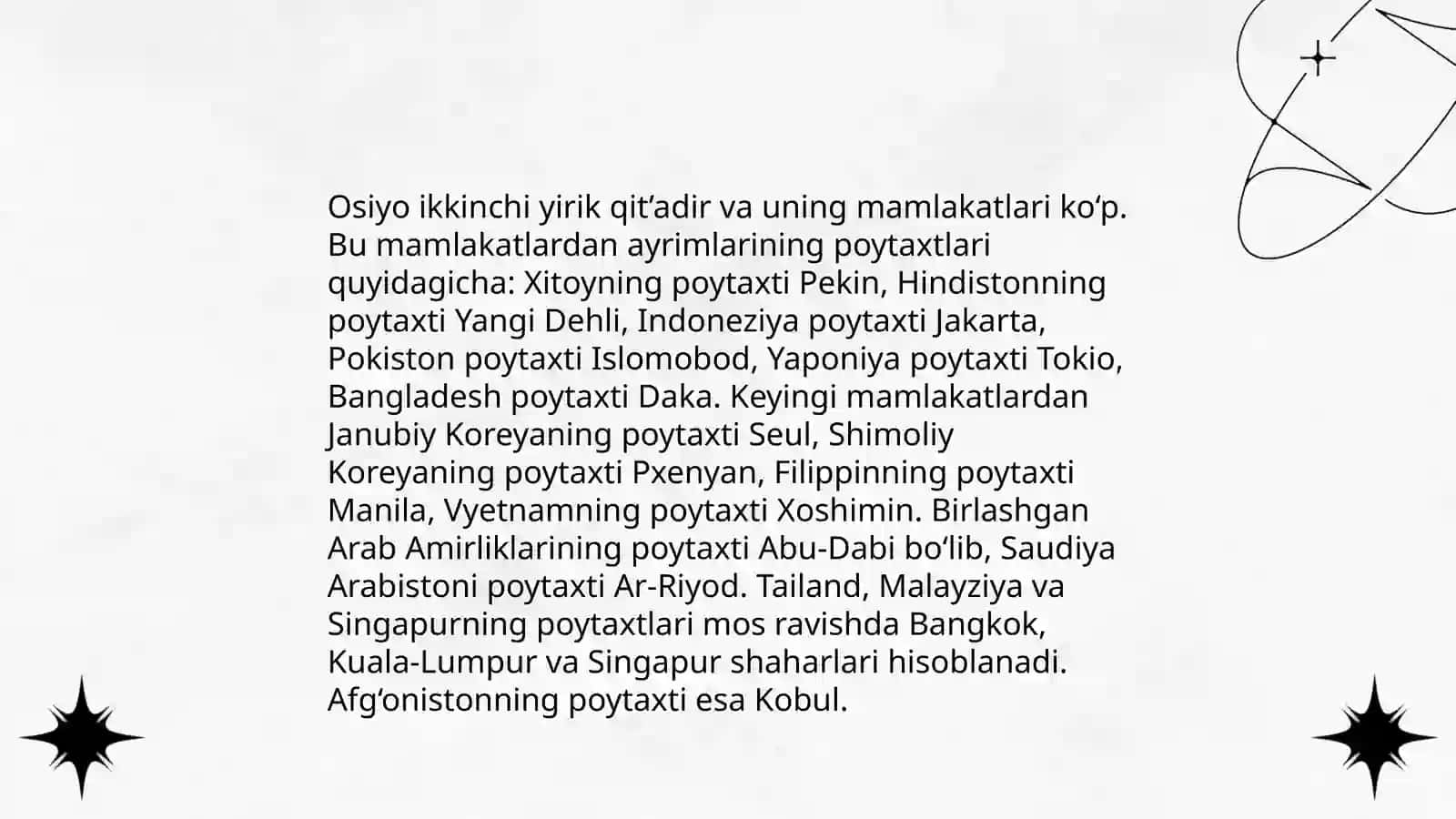 Dunyo mamlakatlari poytaxtlari nomlari 4