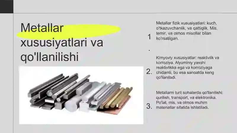 Metallar klassifikatsiyasi 4