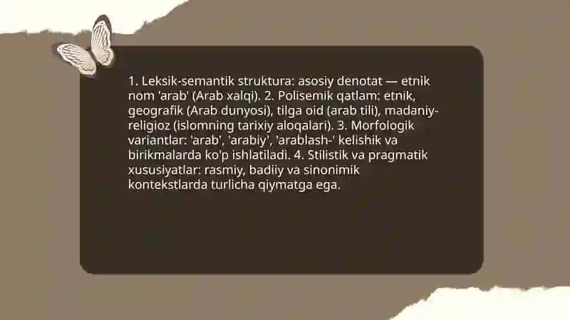 Arab so'zi leksik birlik sifatida 4
