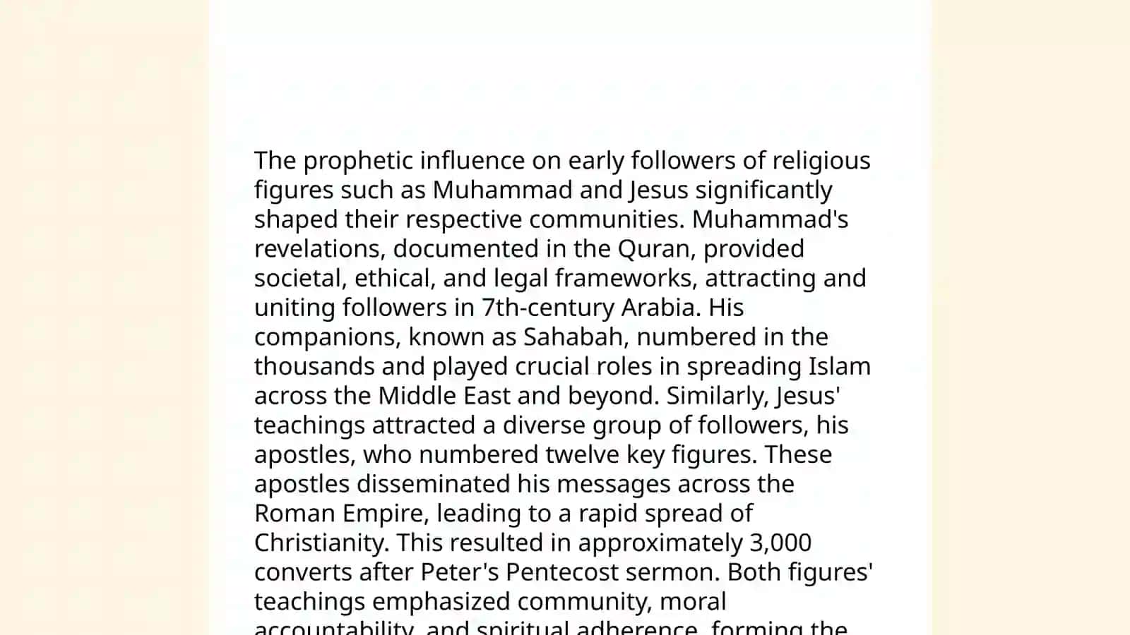 Prophetic Influence on Early Followers 4
