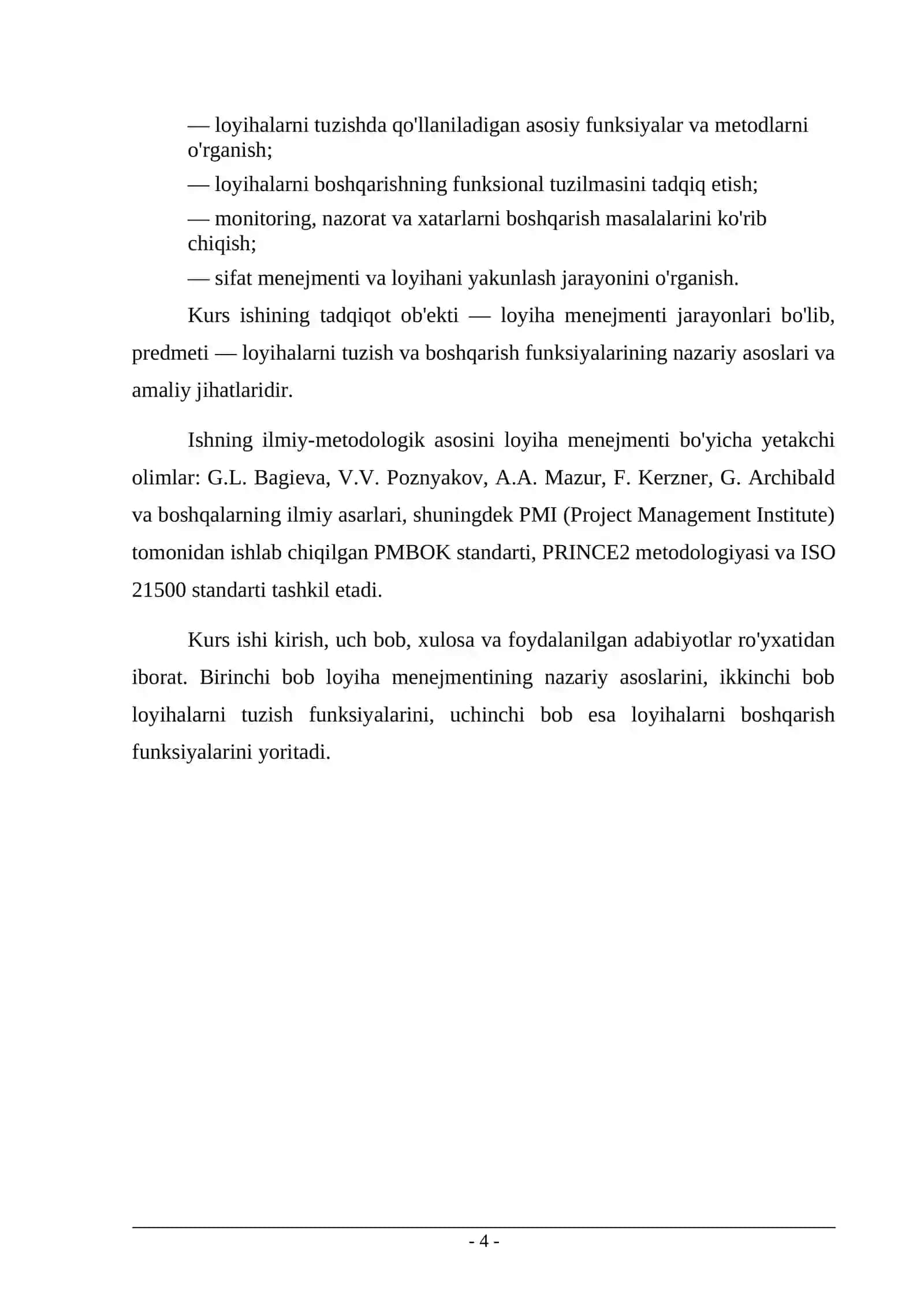 LOYIHALARNI TUZISH VA BOSHQARISH FUNKSIYALARI 4