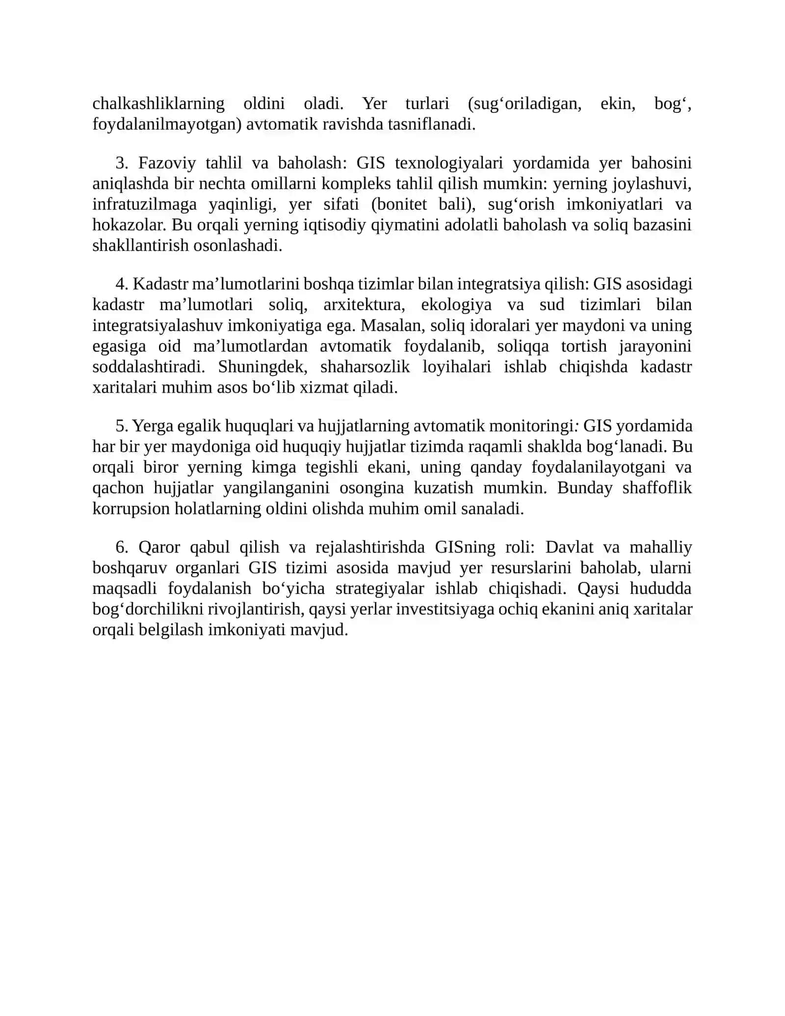 Yer kadastrida GIS texnalogiyalarining ishlatilishi 4