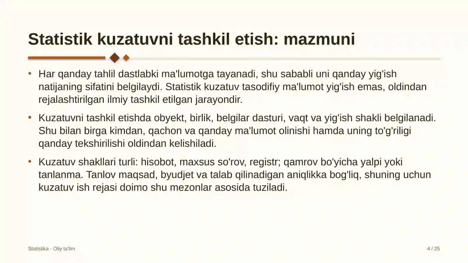 Savdo uylarida statistik kuzatuvni tashkil etish 4
